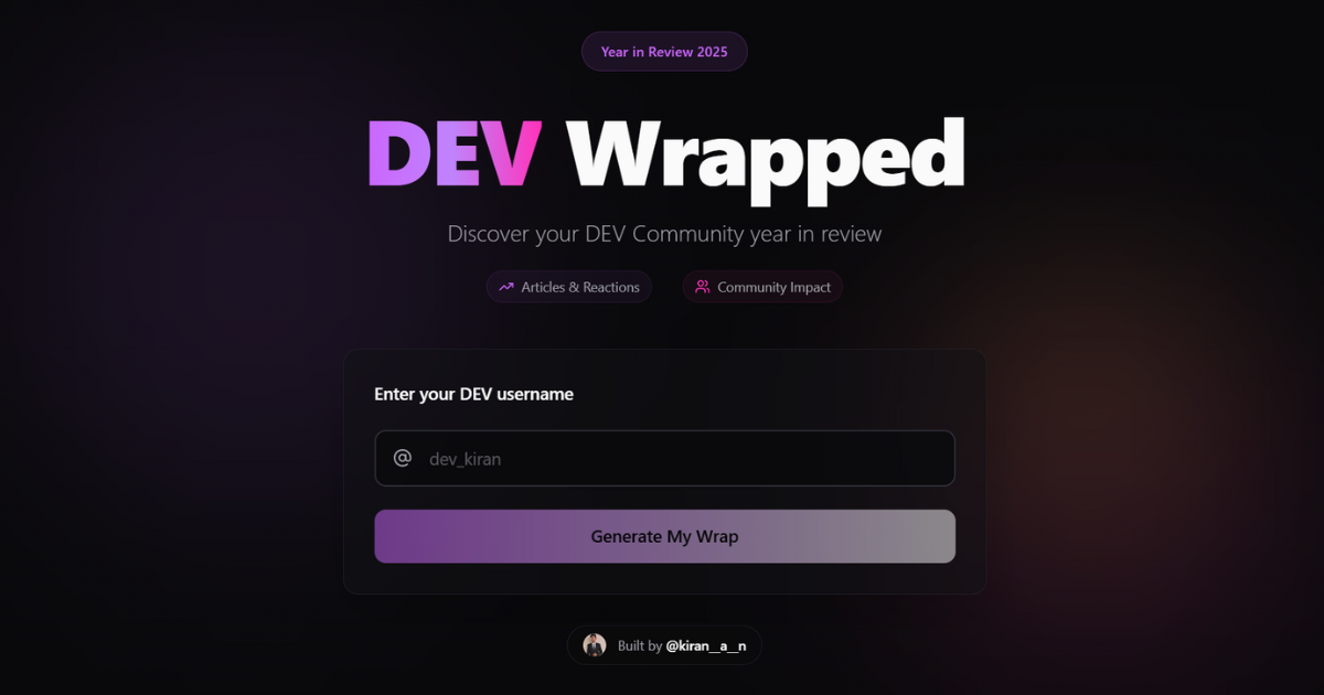 DEV Wrapped - Your Year in Review